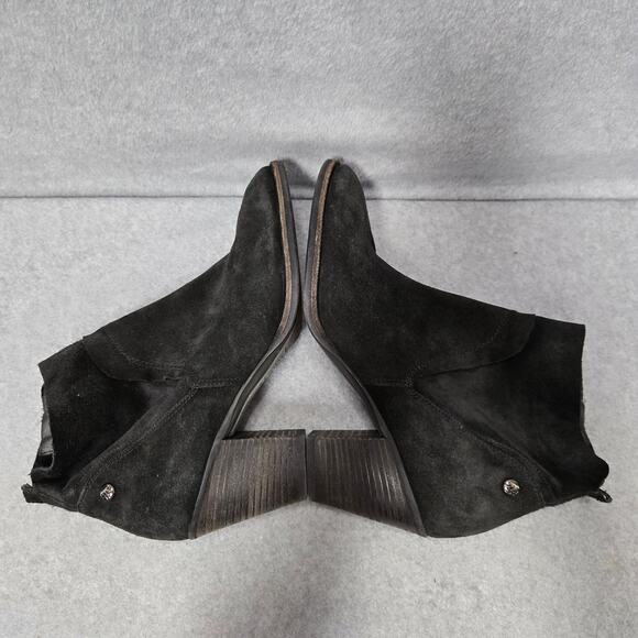 Paul Green Black Suede Nora Heeled Ankle Booties Size 7 - Picture 7 of 9